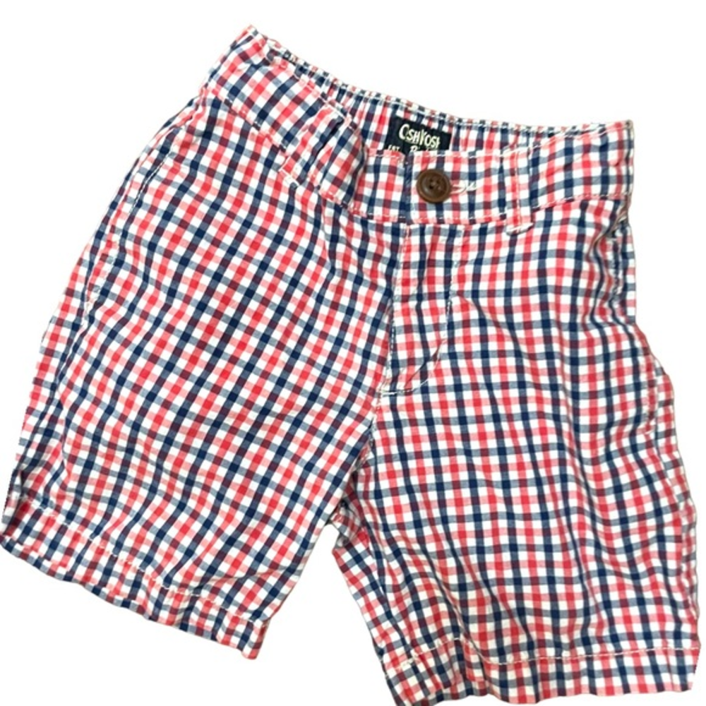 Oshkosh B’gosh shorts red, white, and blue striped pattern, size 2T, EUC